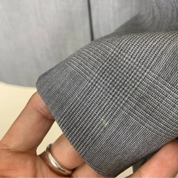 Banana Republic Grey Check Plaid Tailored Fit Vest Sport Coat Blazer Size 40R/S - Picture 8 of 16